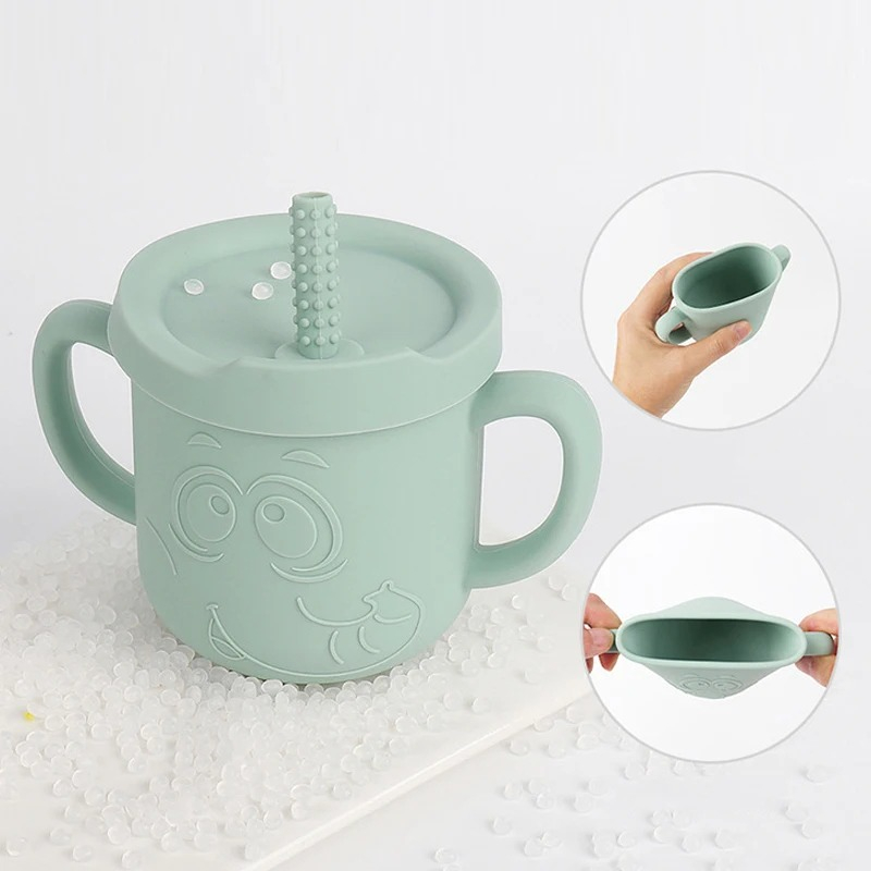 VASO TAZA PAJITA SILICONA BEBEDERO APRENDIZAJE ASA BEBE LAU - 8