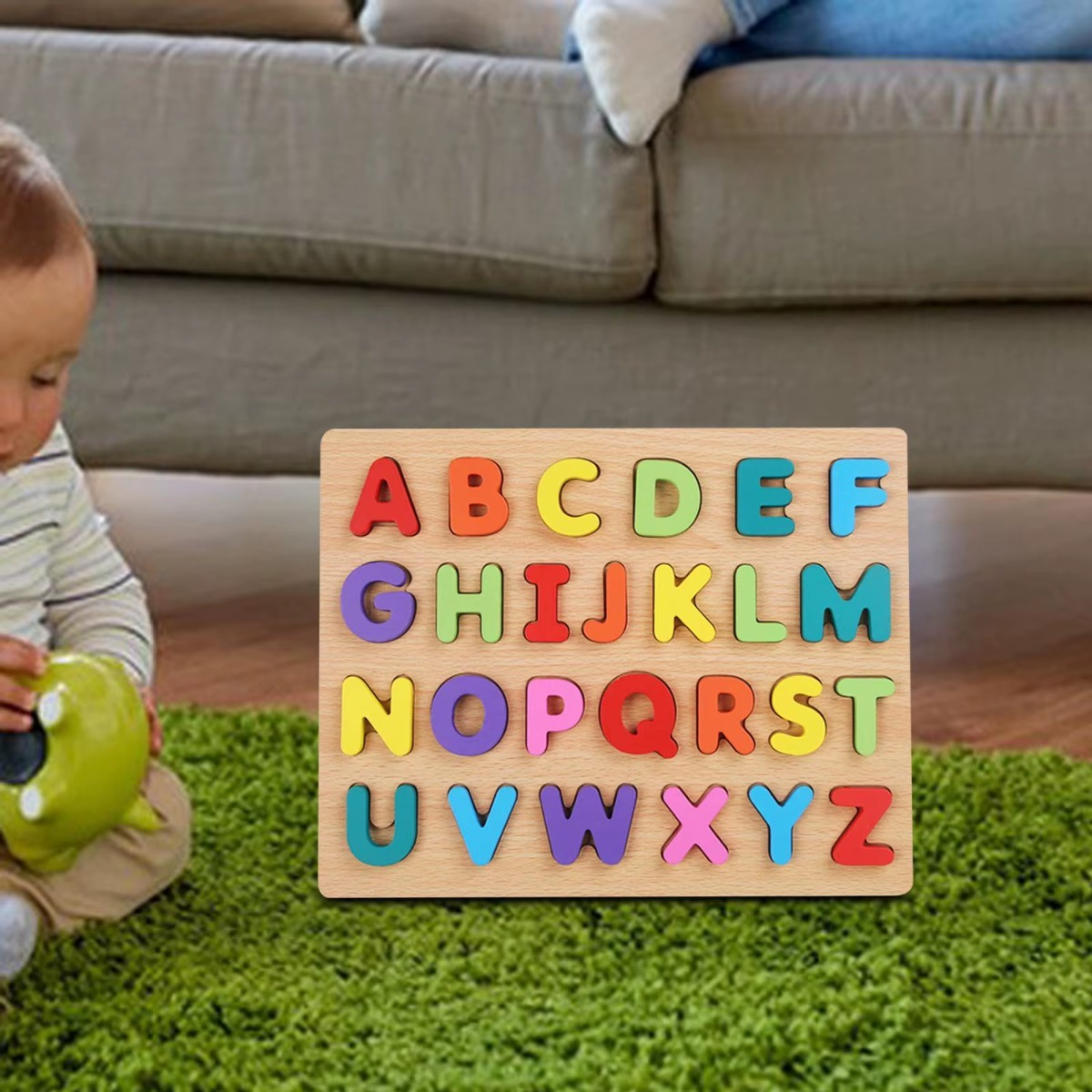 SET 3 ROMPECABEZAS MADERA NUMERO LETRAS EDUCATIVO NIÑOS LAU - 5