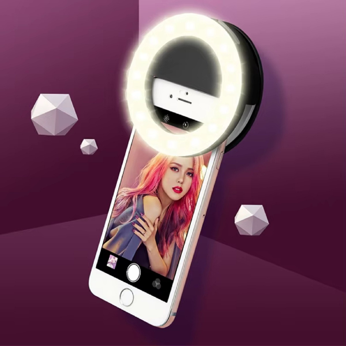 SET 5 ARO FLASH LUZ SELFIE RECARGABLE TELÉFONO CELULAR LAU - 8