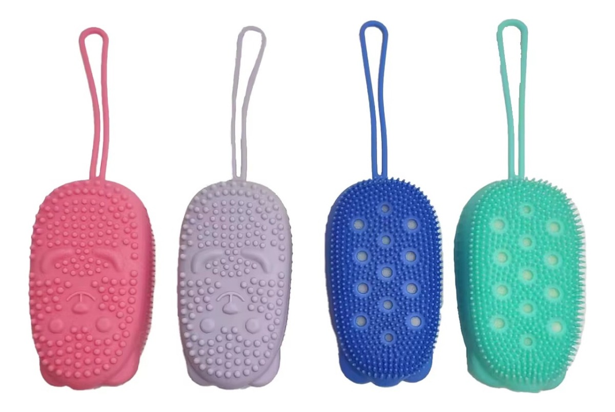 SET 8 ESPONJAS BAÑO EXFOLIA SILICONA MASAJE LIMPIEZA LAU - 1