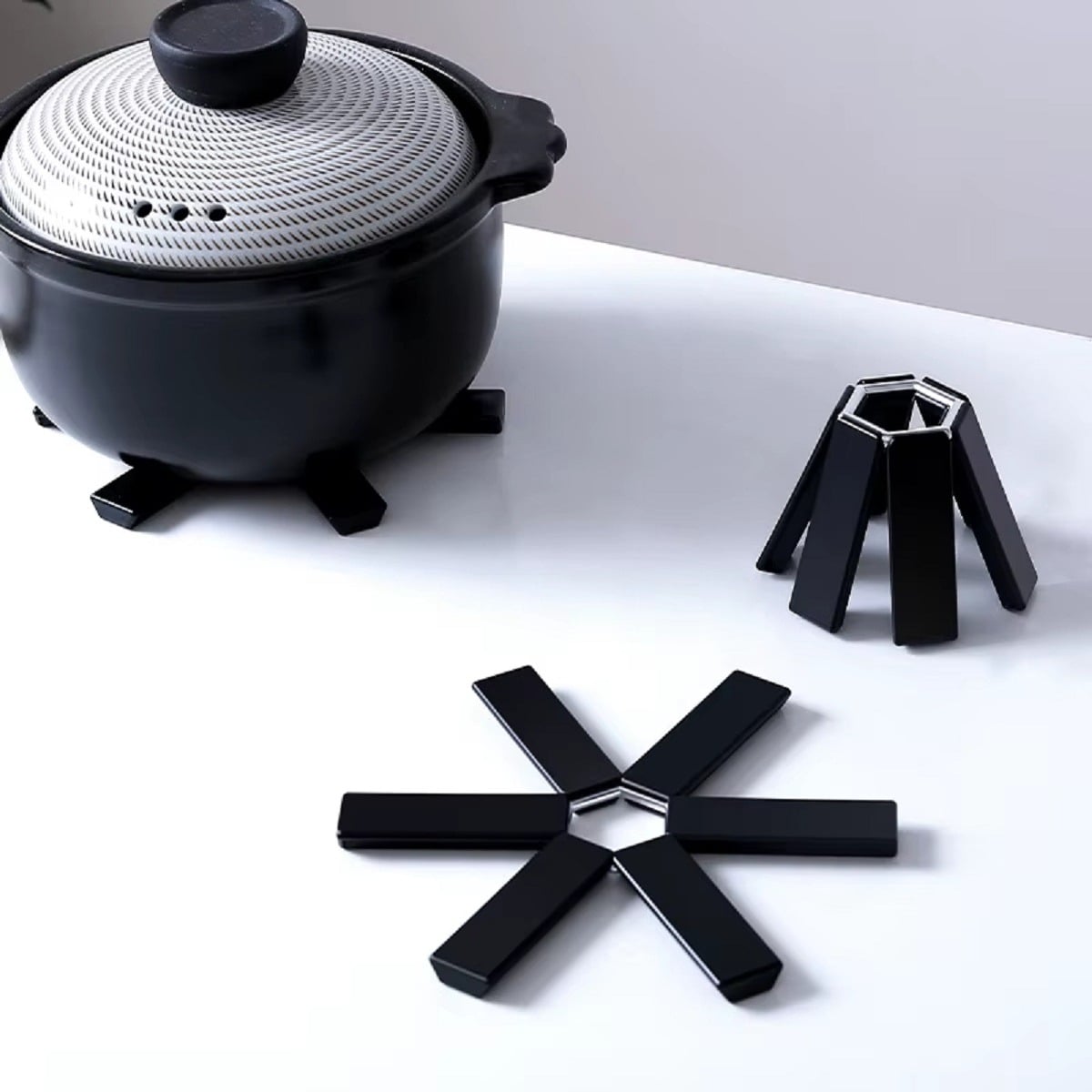 SET 10 SOPORTES OLLAS INDIVIDUAL AISLANTE CALOR PLEGABLE LAU - 3