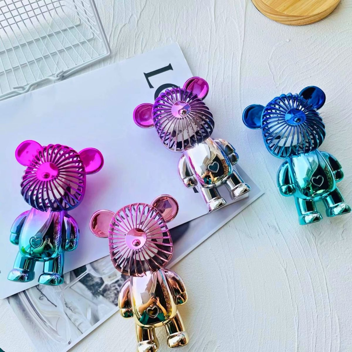 SET 2 VENTILADOR MINI PEQUEÑO PORTÁTIL CARGA USB DECORA LAU - 9