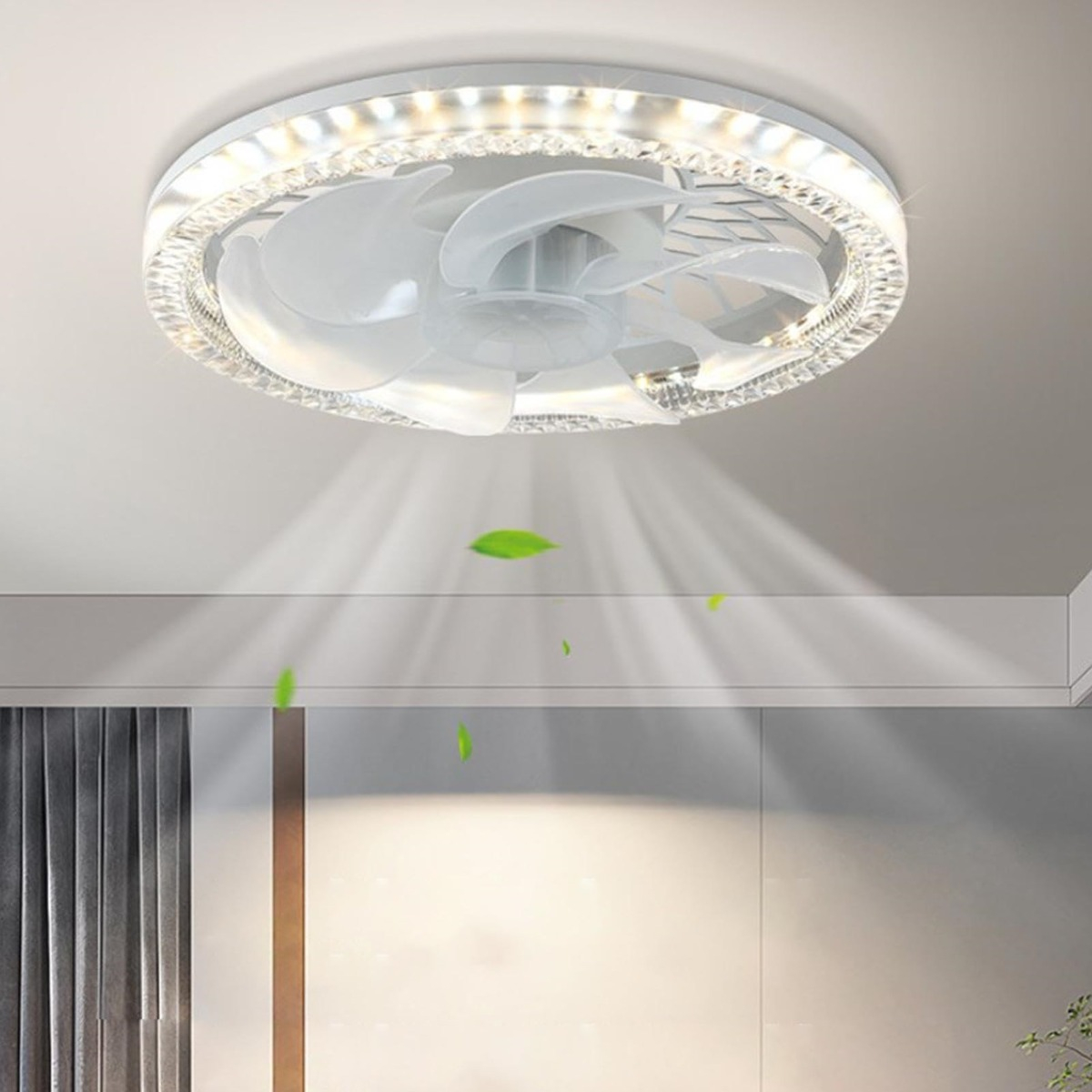 VENTILADOR TECHO LUZ LED DISEÑO MINIMALISTA HOGAR LAU - 9