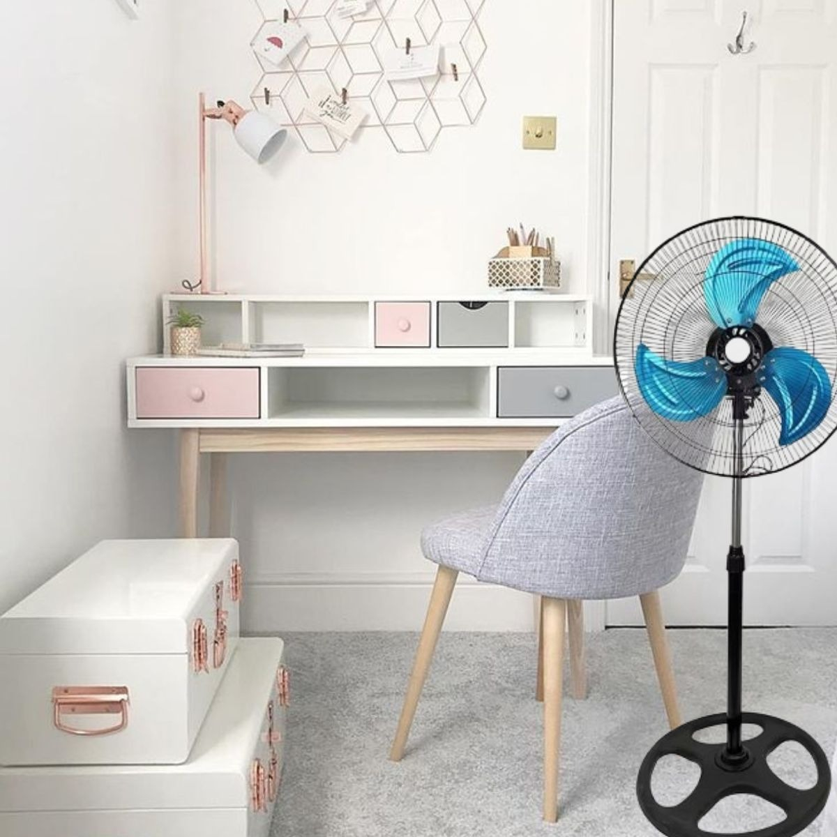 VENTILADOR PEDESTAL 18¨ 3 VELOCIDADES ASPAS METÁLICAS LAU - 8