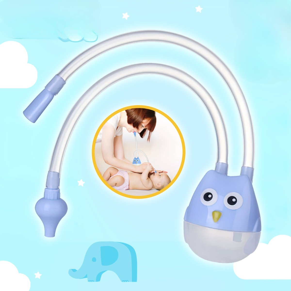 SET 3 ASPIRADOR NASAL REUTILIZABLE LAVABLE SUCCION BEBES LAU - 6