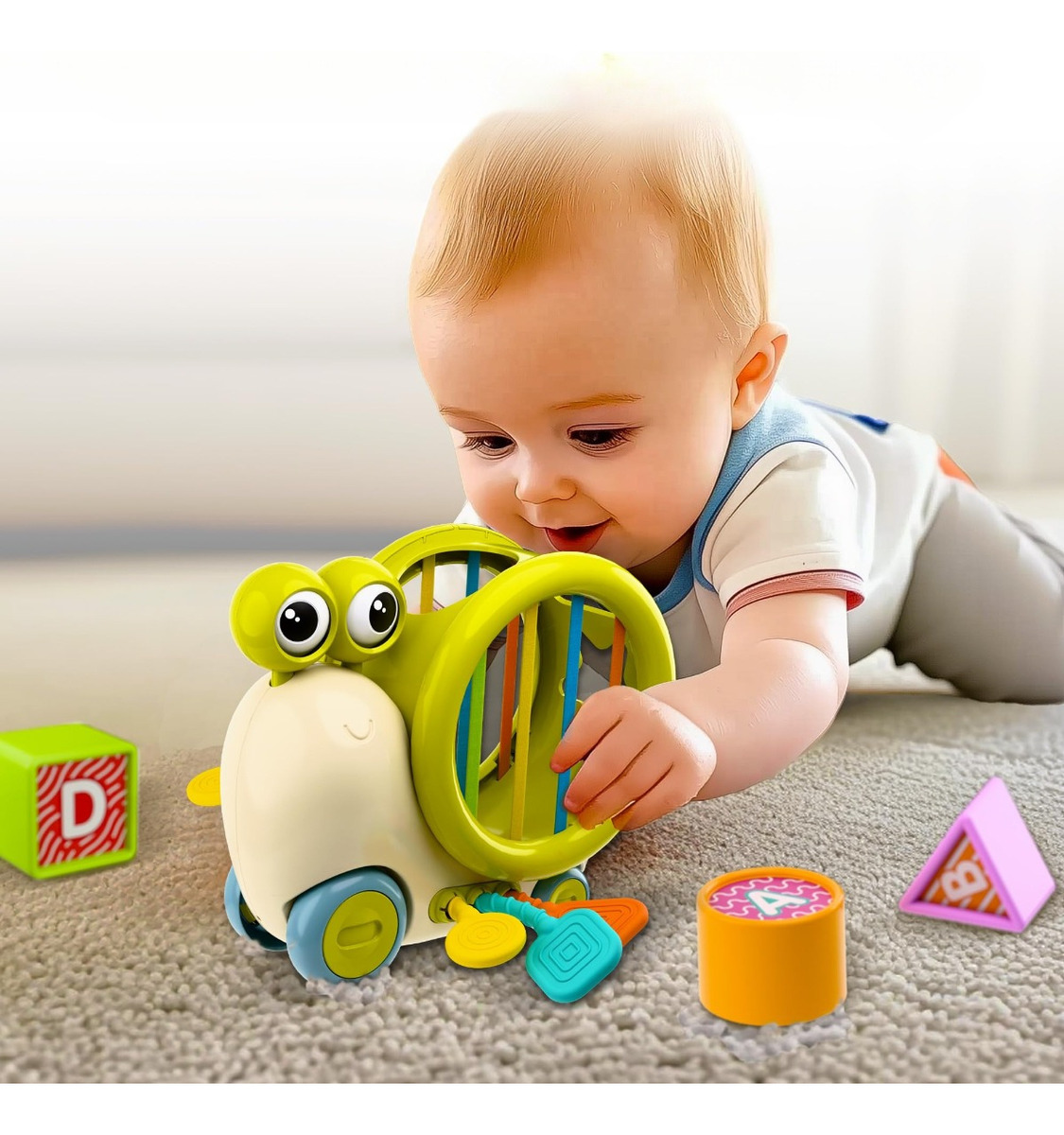JUGUETE CARACOL BLOQUE LETRAS HABILIDAD MOTORA BEBES LAU - 4