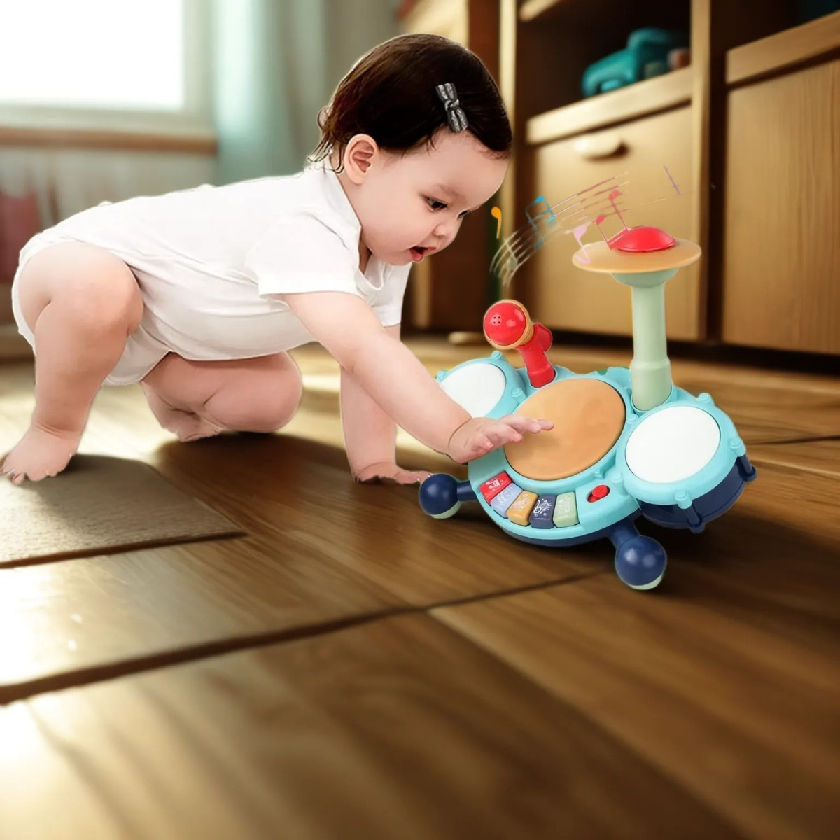 JUGUETE JUEGO FORMA CANGREJO BATERIA MUSICAL BEBES LAU - 2