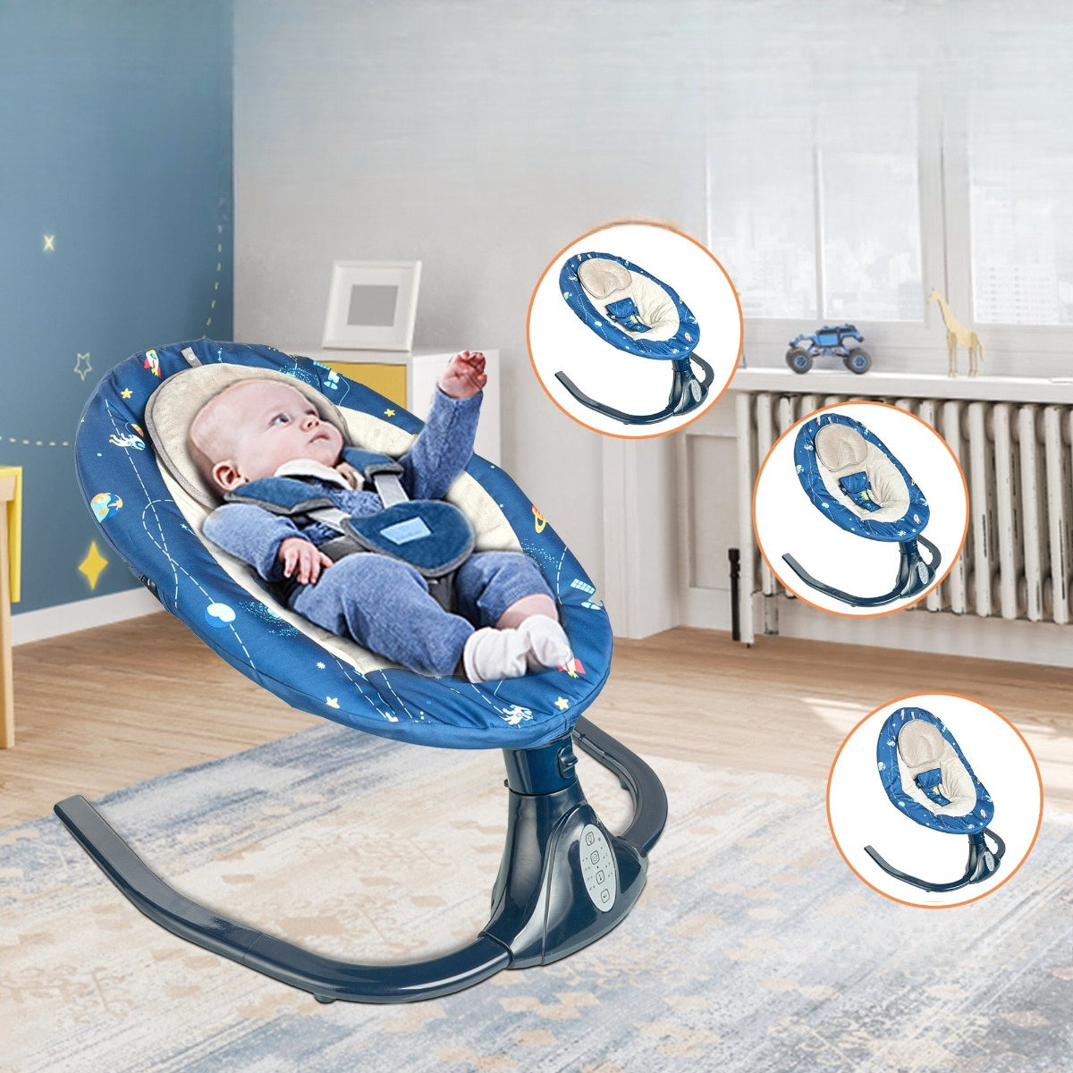 SILLA MECEDORA TIPO CUNA COLUMPIO PORTATIL BEBE LAU - 6
