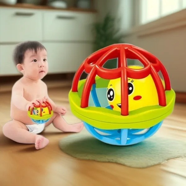 SONAJERO SUAVE FORMA PELOTA DIDACTICO JUGUETE BEBE LAU - 7