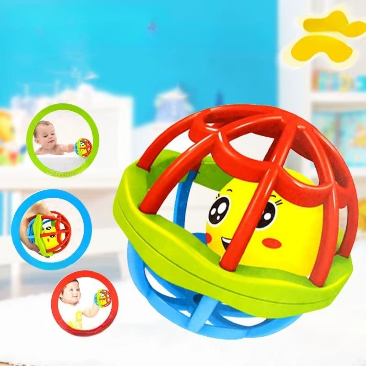 SONAJERO SUAVE FORMA PELOTA DIDACTICO JUGUETE BEBE LAU - 9