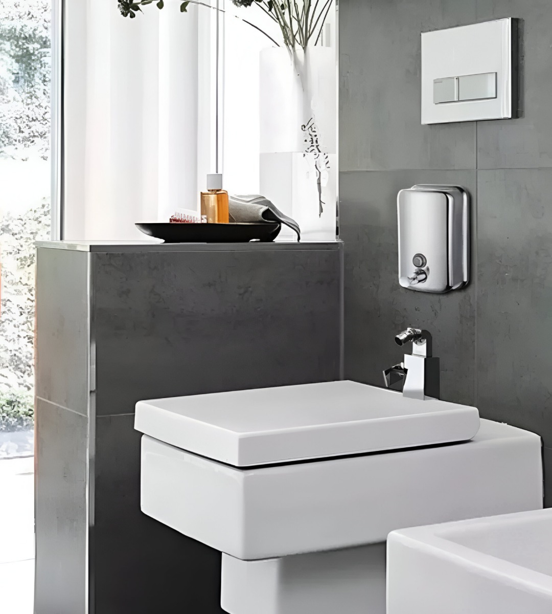 DISPENSADOR JABÓN PARED 1000ML MODERNO BAÑO COCINA JHN - 10