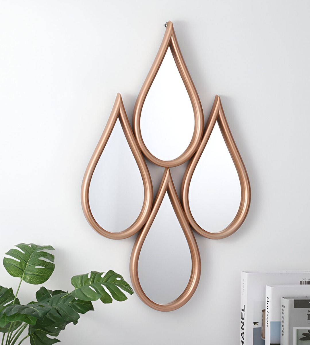 ESPEJO DECORATIVO ENMARCADO ESTILO EUROPEO FORMA GOTAS JHN - 2