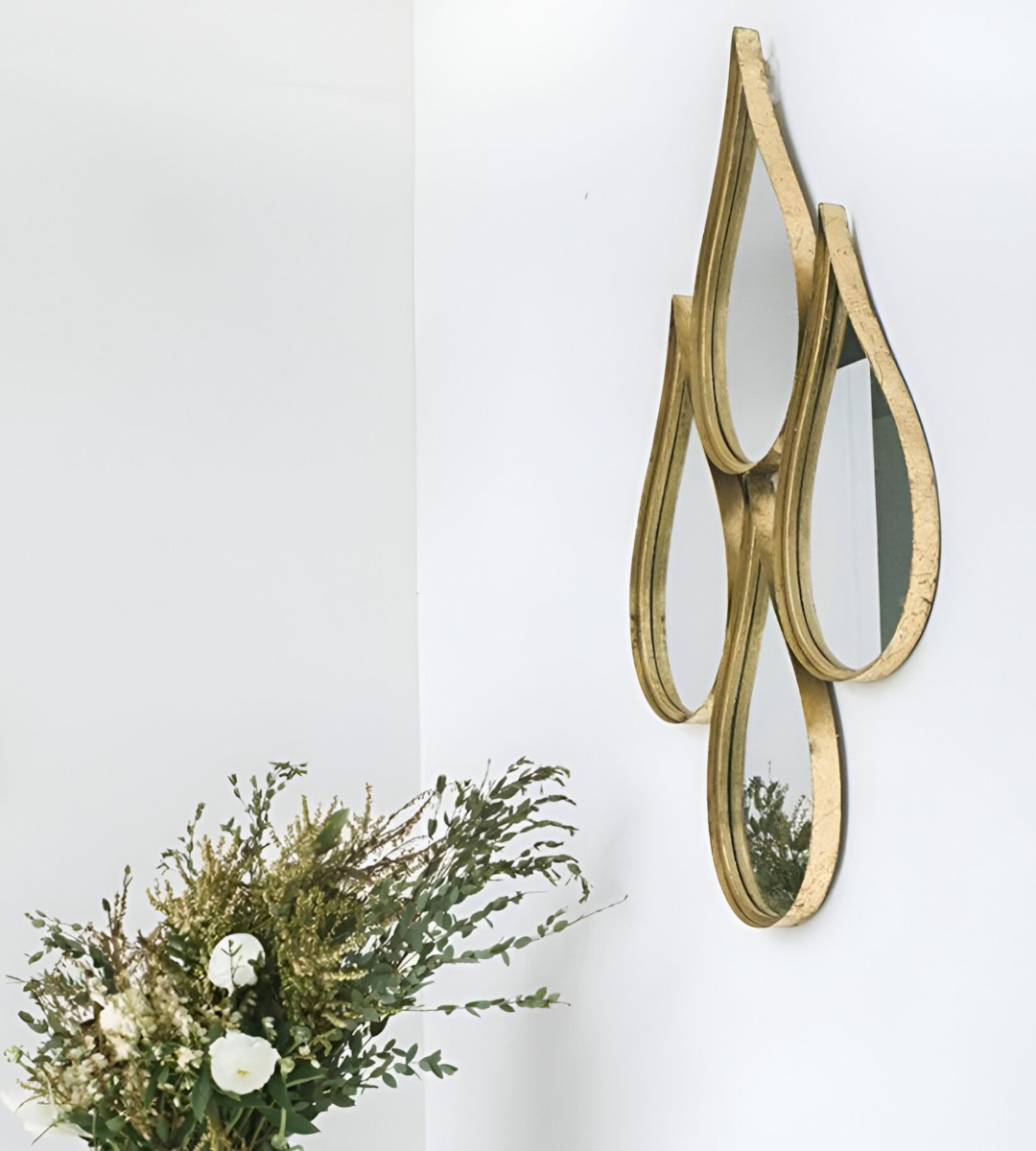 ESPEJO DECORATIVO ENMARCADO ESTILO EUROPEO FORMA GOTAS JHN - 7