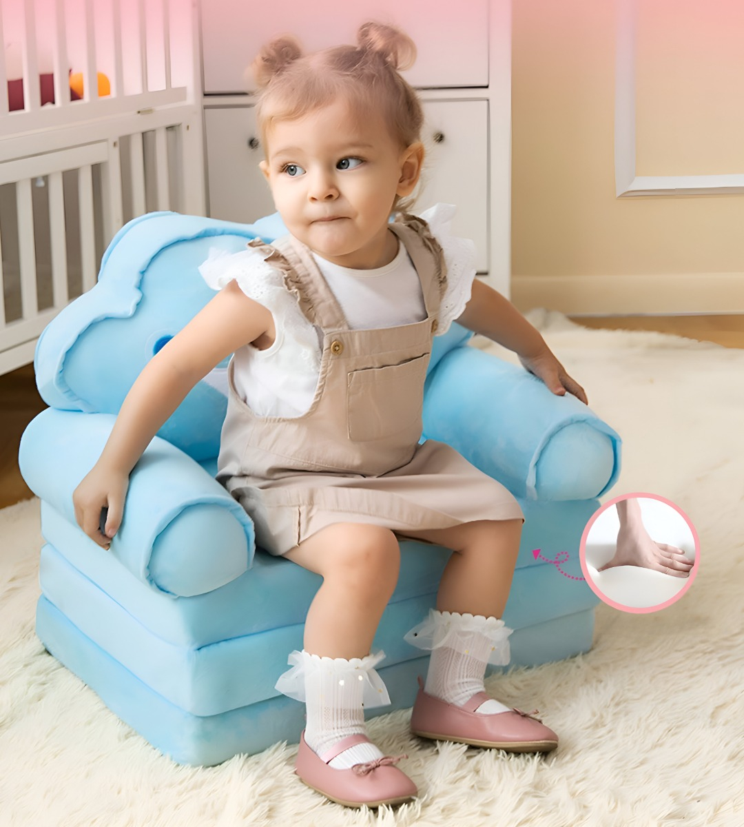 SOFÁ CAMA TRIPLE PLEGABLE NIÑOS SILLA REPOSABRAZOS JHN - 4