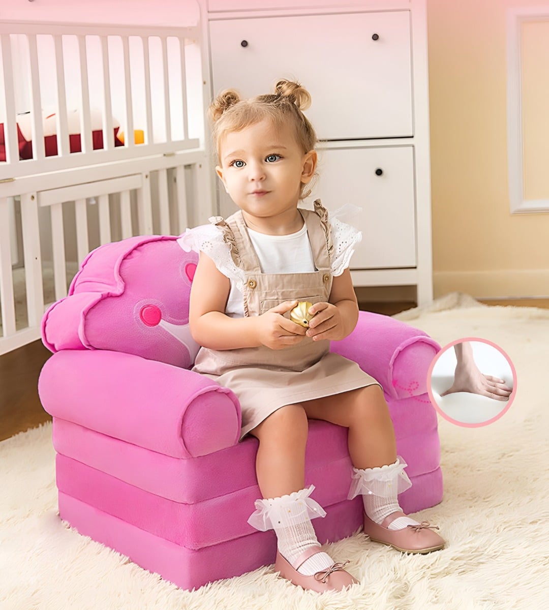 SOFÁ CAMA SILLA REPOSABRAZOS TRIPLE PLEGABLE NIÑOS JHN - 4
