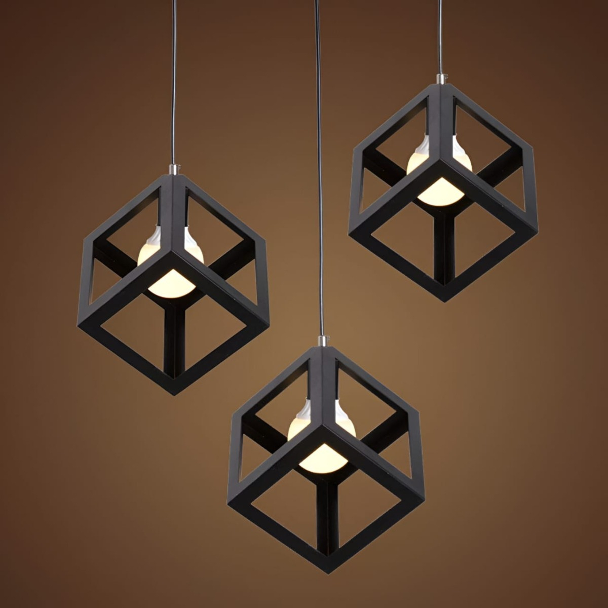 LAMPARA COLGANTE GEOMETRICO CUBO MODERNA HOGAR LAU - 5