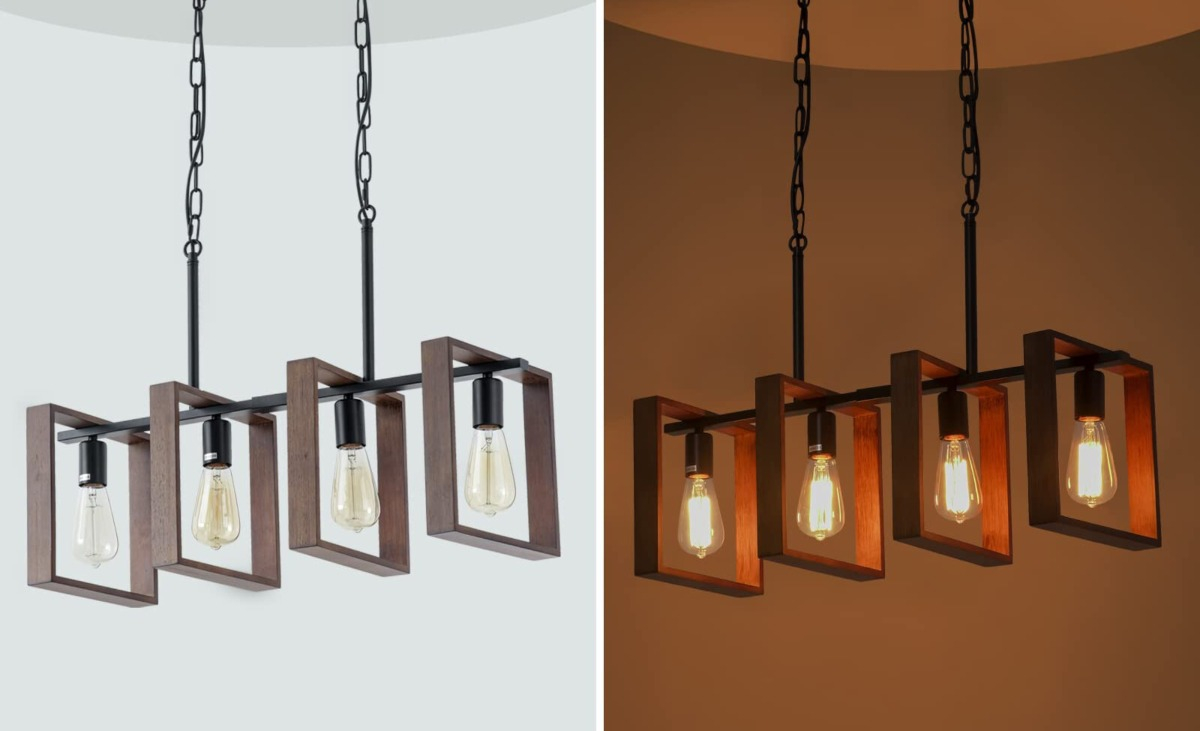 LAMPARA COLGANTE CANDELABRO RUSTICA 4 LUCES COMEDOR LAU - 9