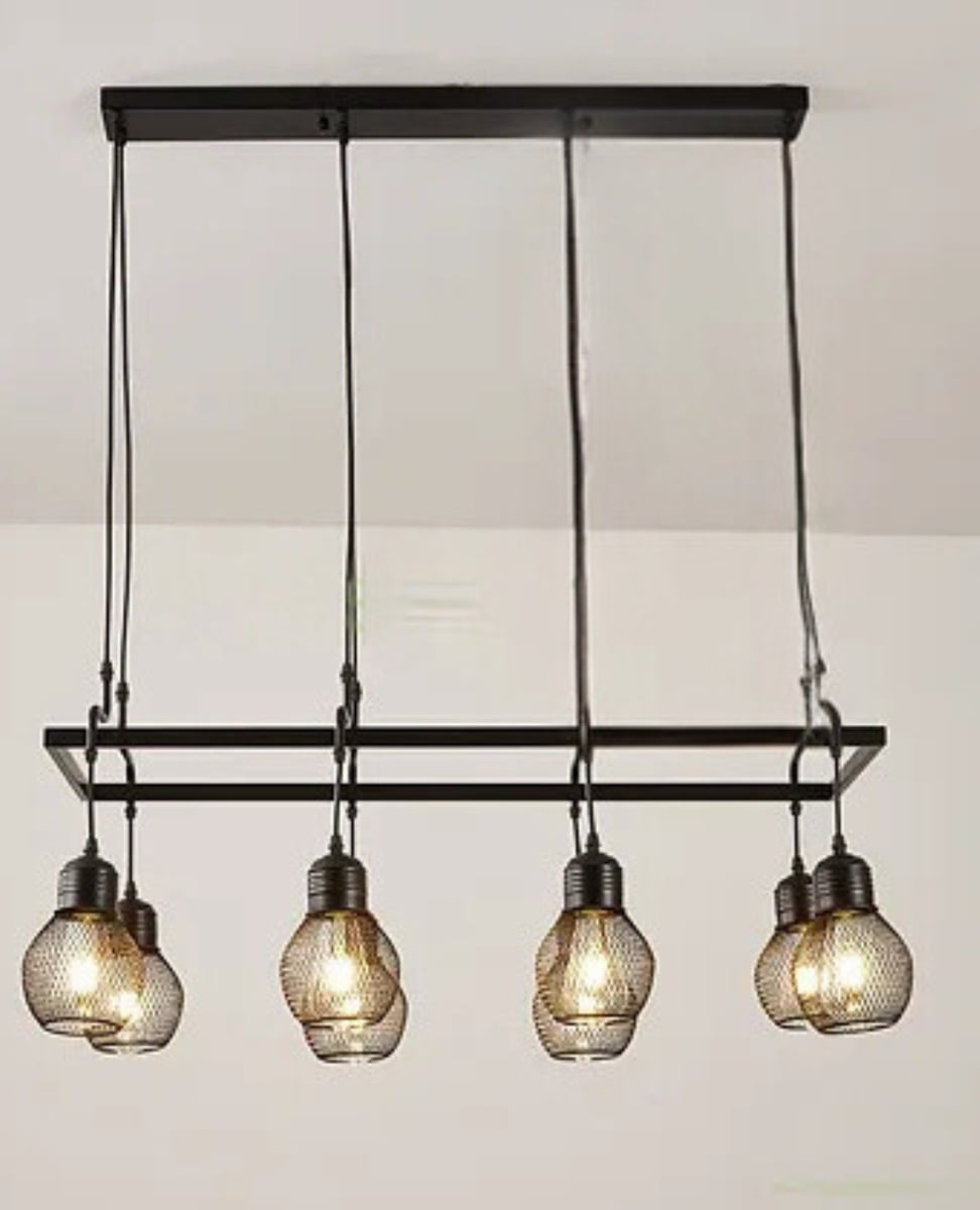 LAMPARA COLGANTE METAL 8 BOMBILLOS VINTAGE HOGAR LAU - 3