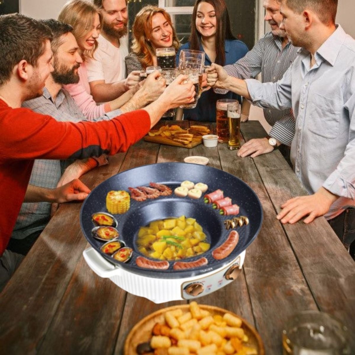 OLLA SARTÉN ELÉCTRICA MULTIFUNCIONAL 2L COCINA VERSÁTIL JHN - 4