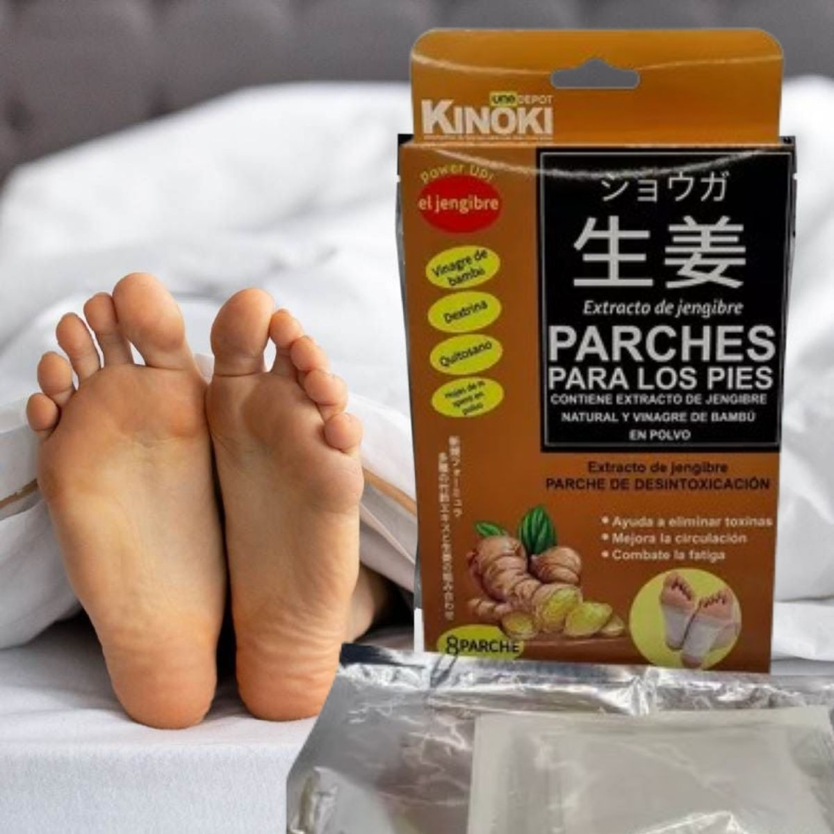 PARCHES DESINTOXICANTES PIES JENGIBRE LIMPIEZA 4 PACK JHN - 8