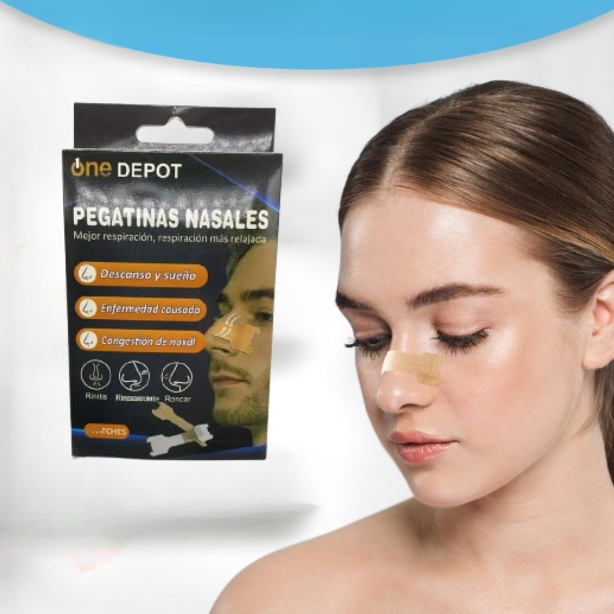 TIRAS NASALES ANTIRRONQUIDOS RESFRIADOS ALERGIAS 8 PACK JHN - 3