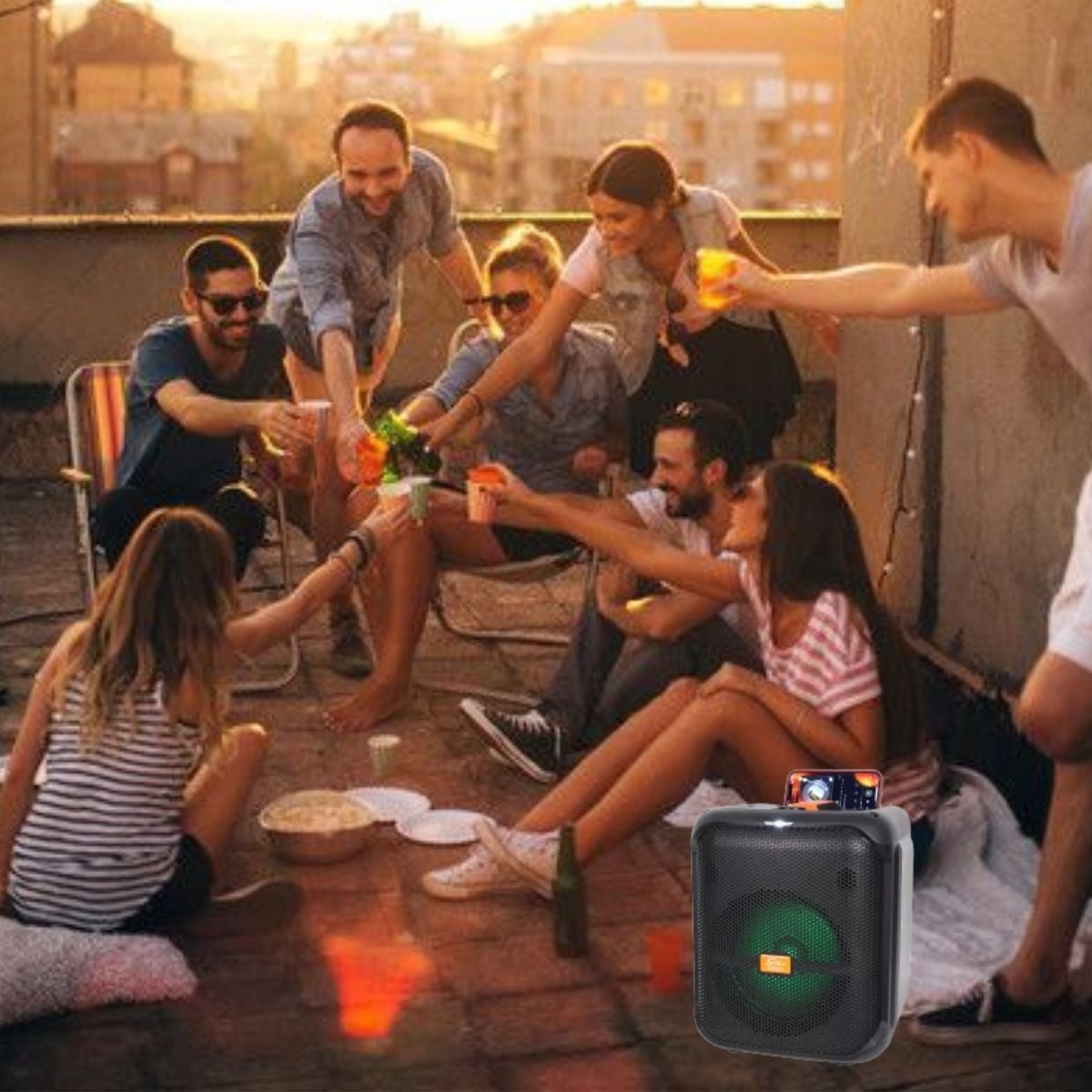 ALTAVOZ PORTÁTIL SONIDO POTENTE DISEÑO RESISTENTE JHN - 3