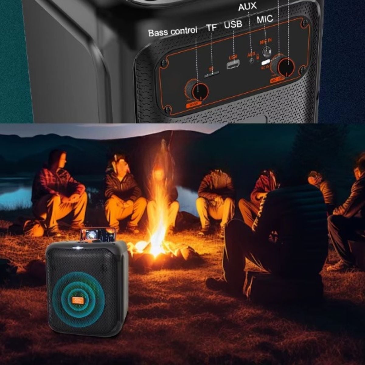 ALTAVOZ PORTÁTIL SONIDO POTENTE DISEÑO RESISTENTE JHN - 4