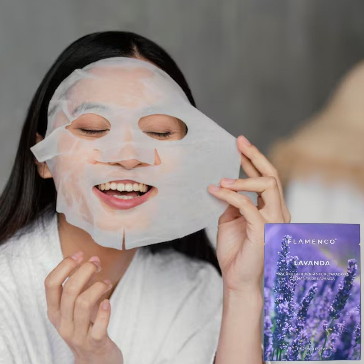 SET 3 MASCARILLAS FACIAL ANTIMANCHAS HIDRATANTE LAVANDA LAU - 4