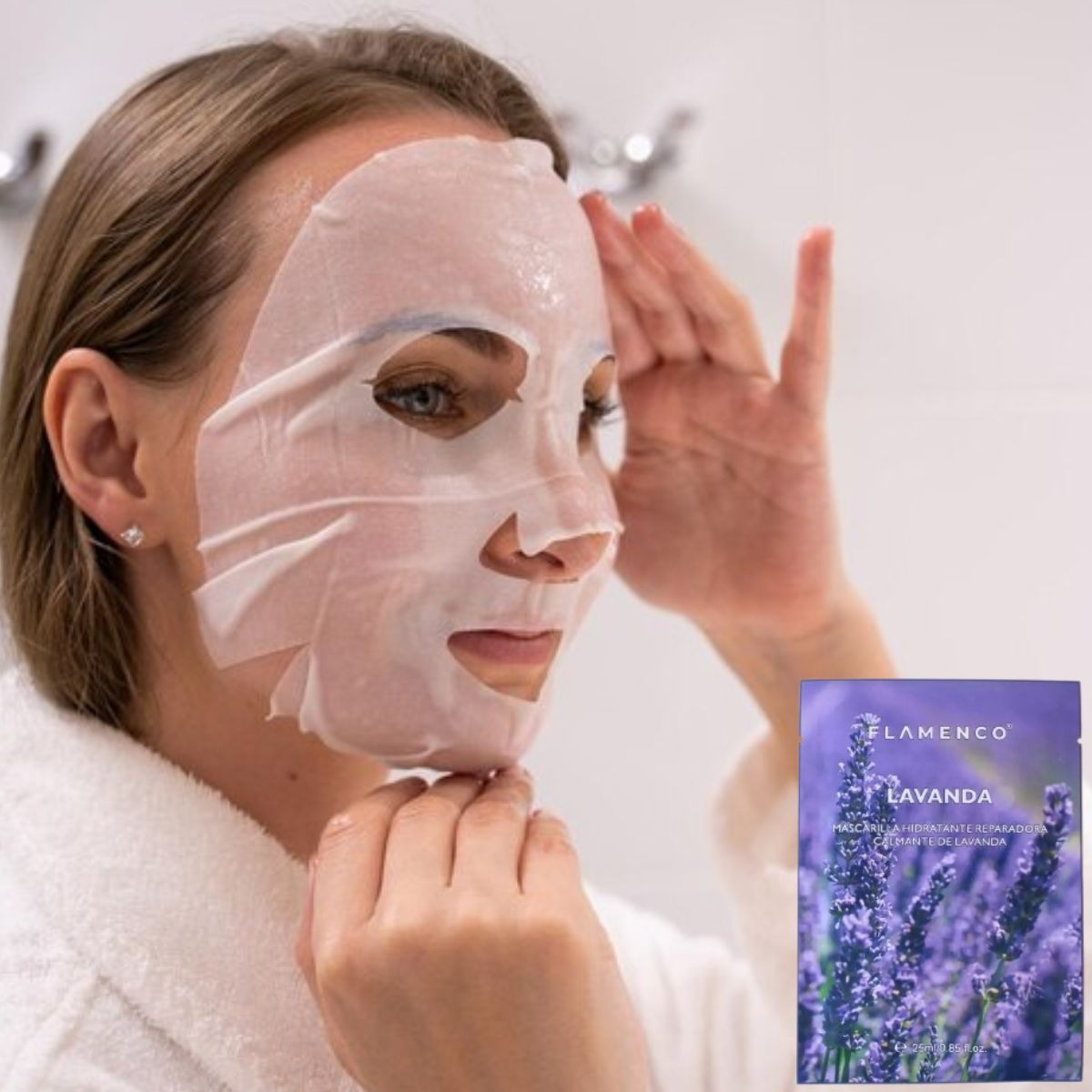 SET 3 MASCARILLAS FACIAL ANTIMANCHAS HIDRATANTE LAVANDA LAU - 6