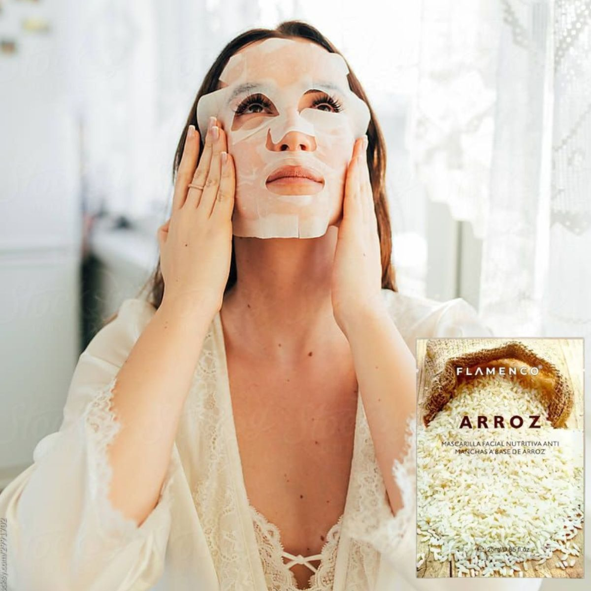 SET 2 MASCARILLAS FACIAL NUTRITIVA ANTI-MANCHAS ARROZ LAU - 4