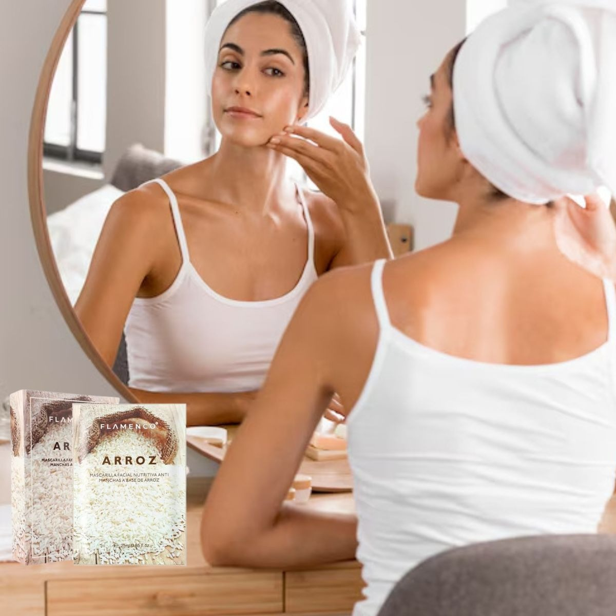 SET 2 MASCARILLAS FACIAL NUTRITIVA ANTI-MANCHAS ARROZ LAU - 8
