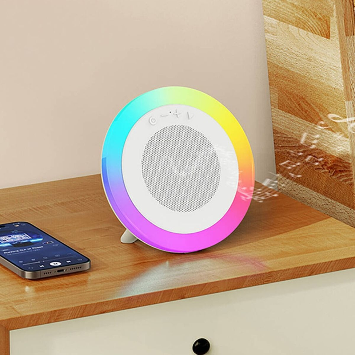 PARLANTE ALTAVOZ PORTATIL LUZ RGB MODERNO HOGAR OFICINA LAU - 8