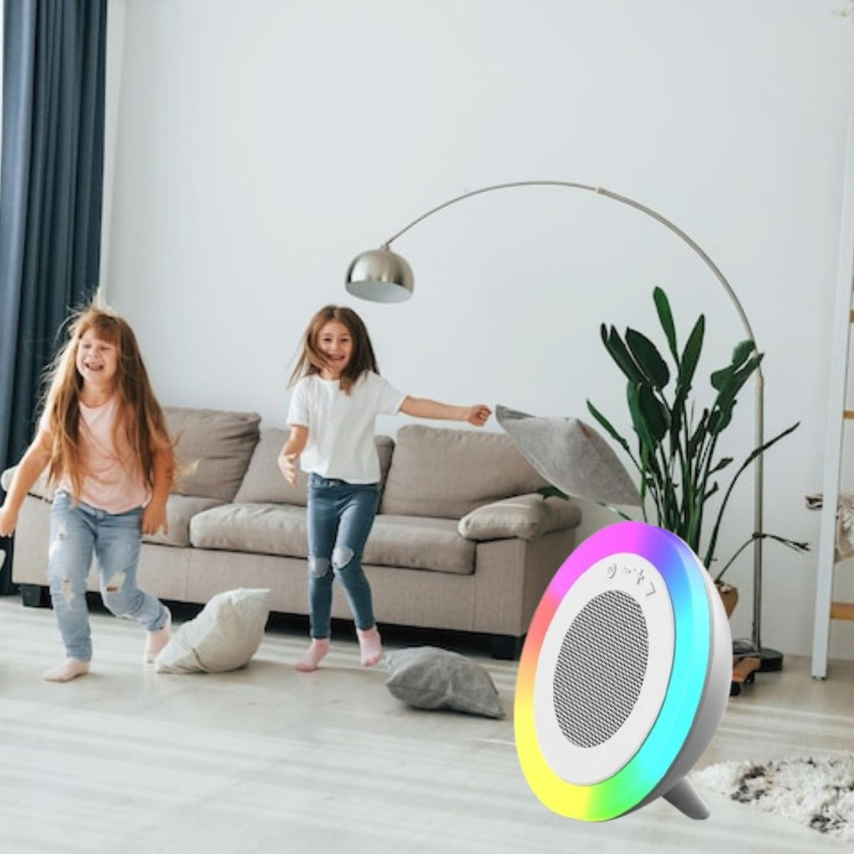 PARLANTE ALTAVOZ PORTATIL LUZ RGB MODERNO HOGAR OFICINA LAU - 10