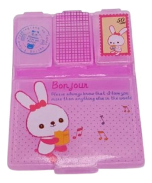 SET 6 PASTILLERO MINI CAJA ANIMADO ROSA PORTATIL LAU - 6
