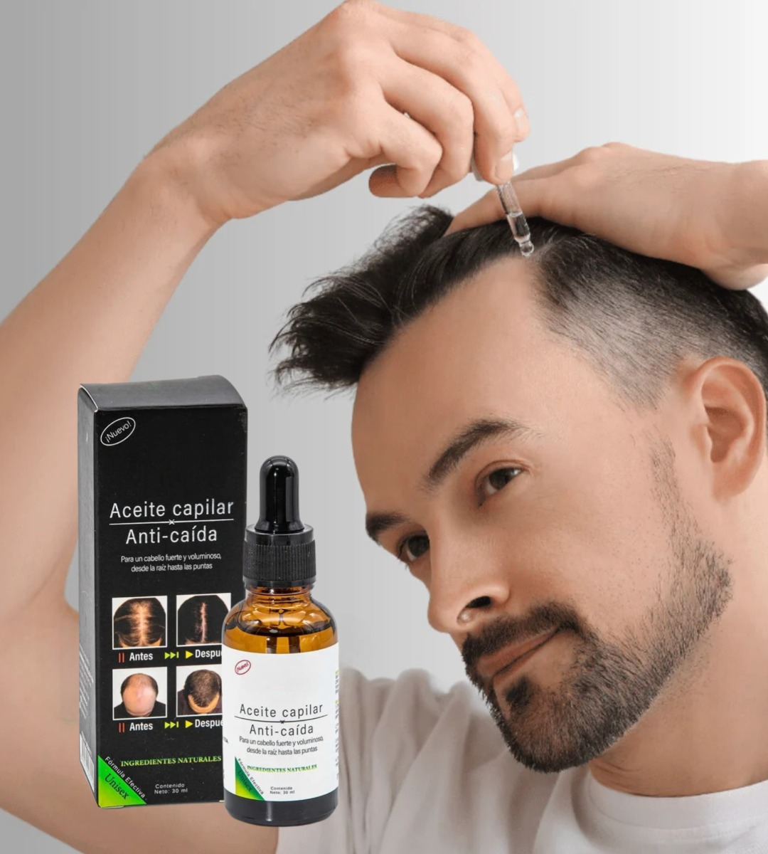 SET 3 SERUM ACEITE CAPILAR ANTICAIDA ESTIMULANTE CABELLO JHN - 10