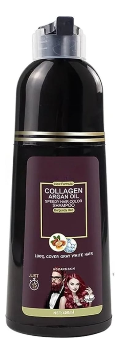 SHAMPOO TINTE ROJO CUBRE CANAS SUAVIZA REPARA CABELLO JHN - 1