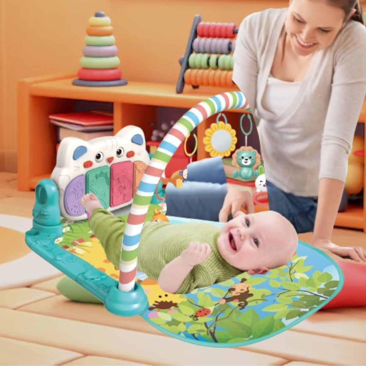 GIMNASIO PIANO MUSICAL 2 EN 1 CAMINADOR PARA BEBE LAU - 5