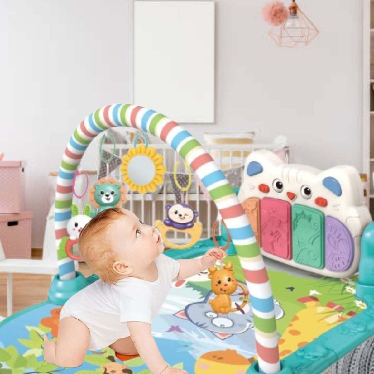GIMNASIO PIANO MUSICAL 2 EN 1 CAMINADOR PARA BEBE LAU - 8