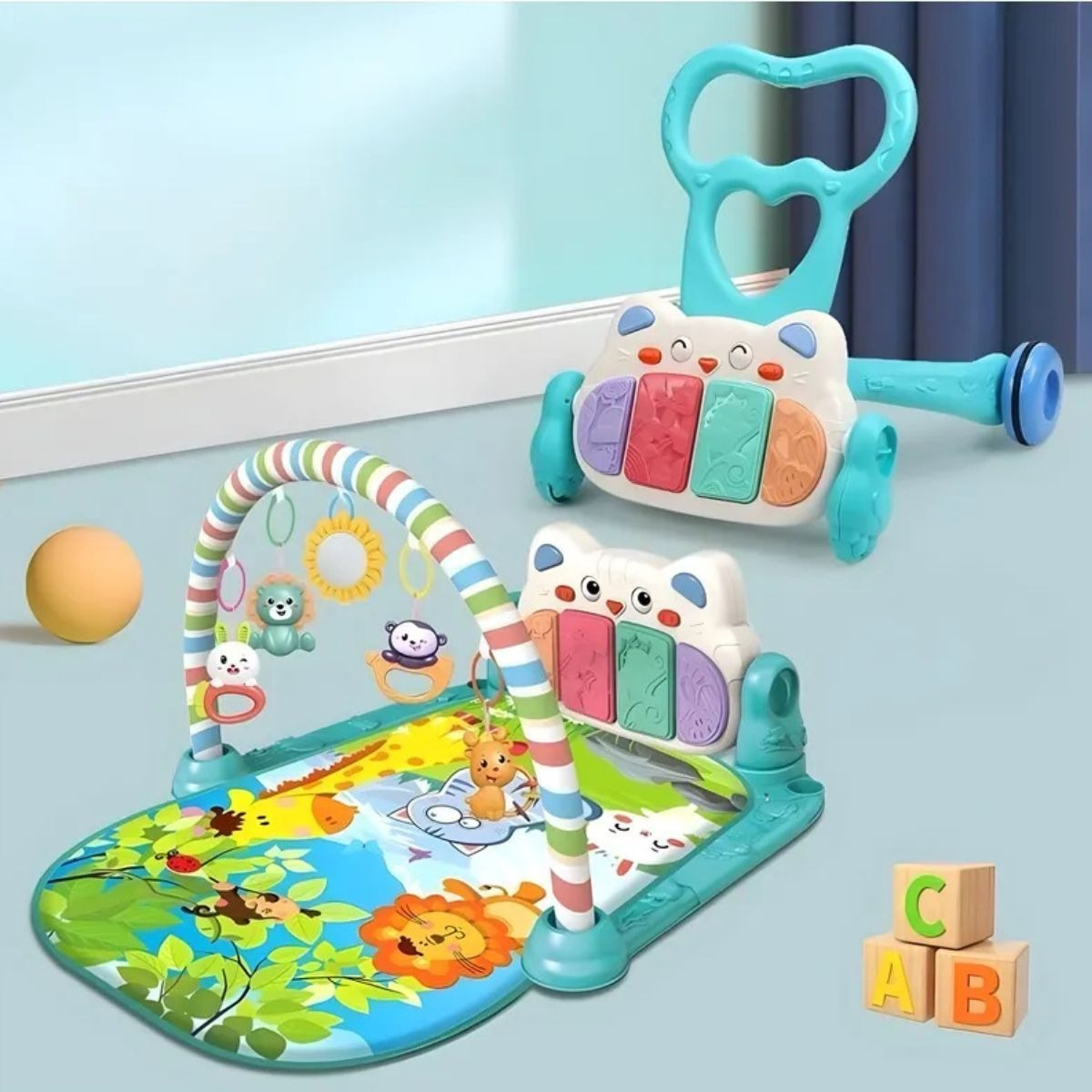 GIMNASIO PIANO MUSICAL 2 EN 1 CAMINADOR PARA BEBE LAU - 9