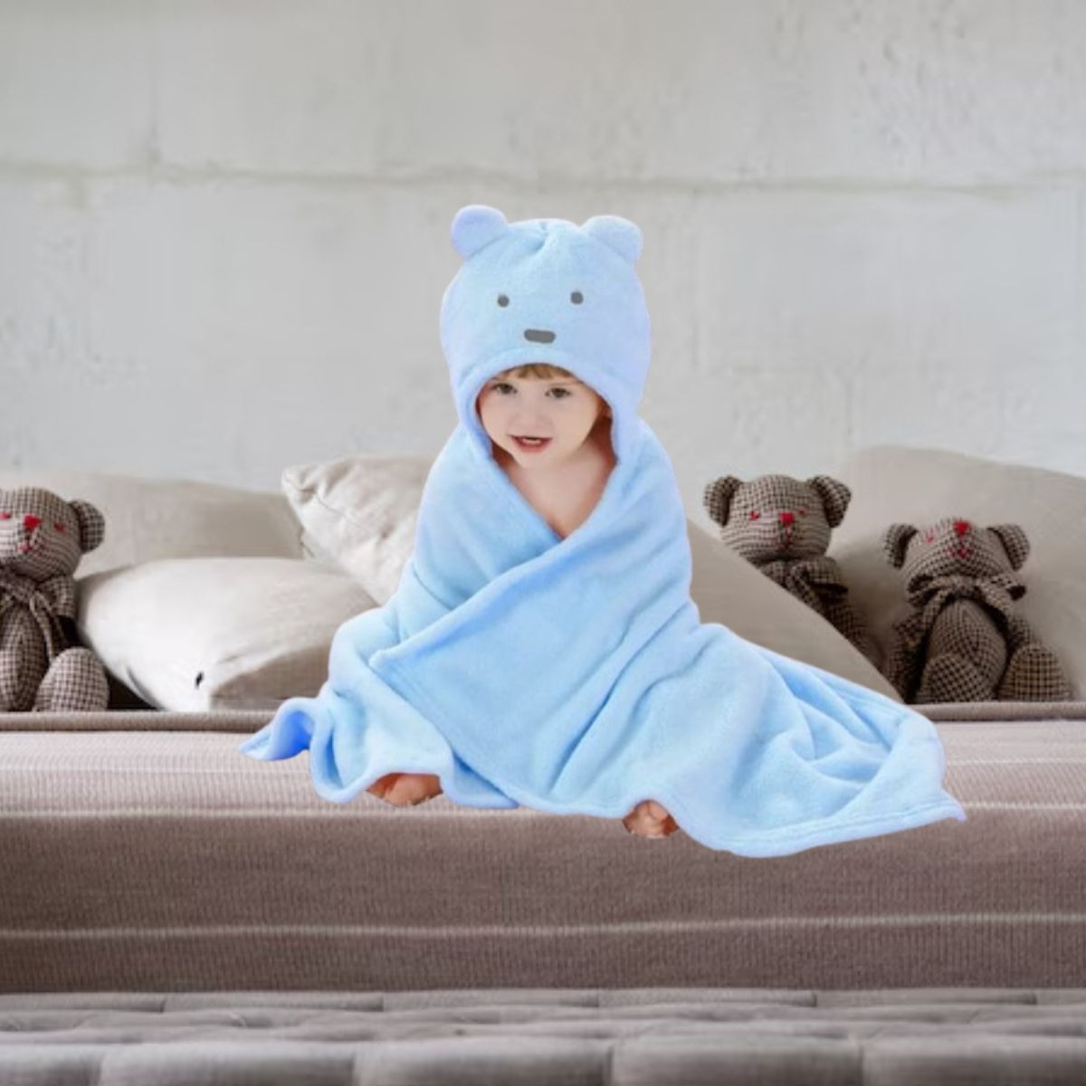 TOALLA CON CAPUCHA PARA BEBE SUAVE HIPOALARGENICA LAU - 7