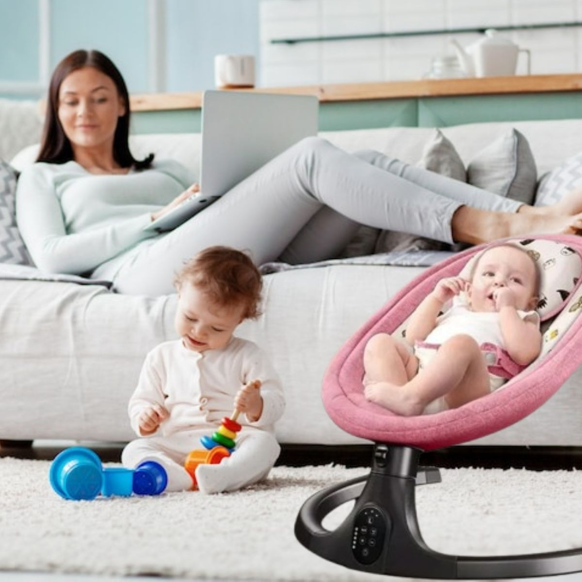 SILLA MECEDORA AUTOMATICA PARA BEBE COMODA MUSICA LAU - 7