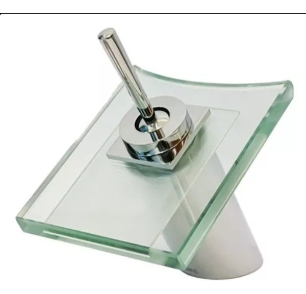GRIFO MEZCLADOR MONOMANDO LAVABO BAÑO CRISTAL MODERNO LAU - 1