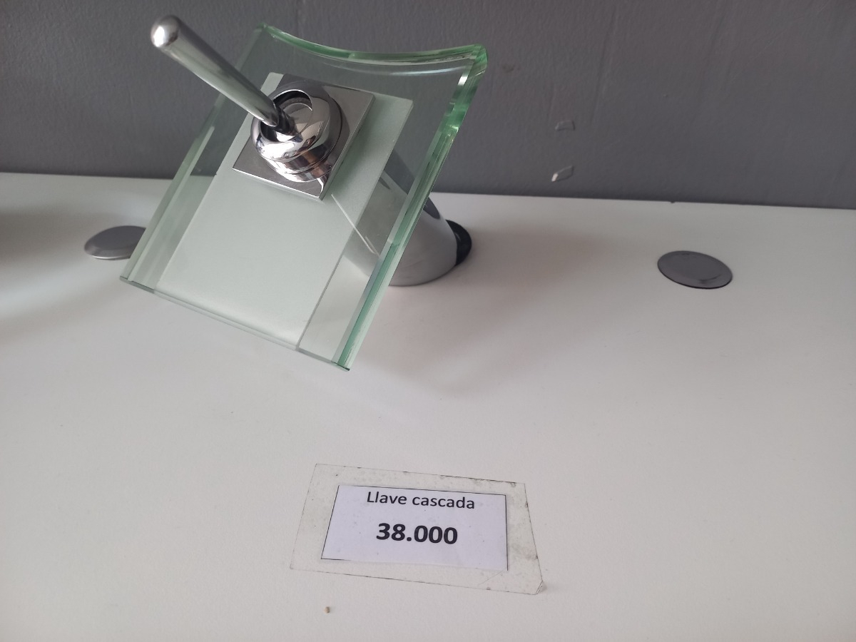 GRIFO MEZCLADOR MONOMANDO LAVABO BAÑO CRISTAL MODERNO LAU - 8