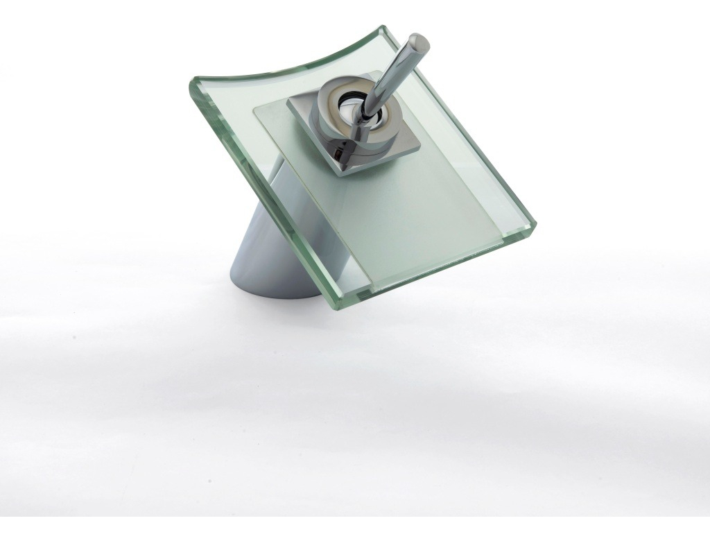 GRIFO MEZCLADOR MONOMANDO LAVABO BAÑO CRISTAL MODERNO LAU - 9
