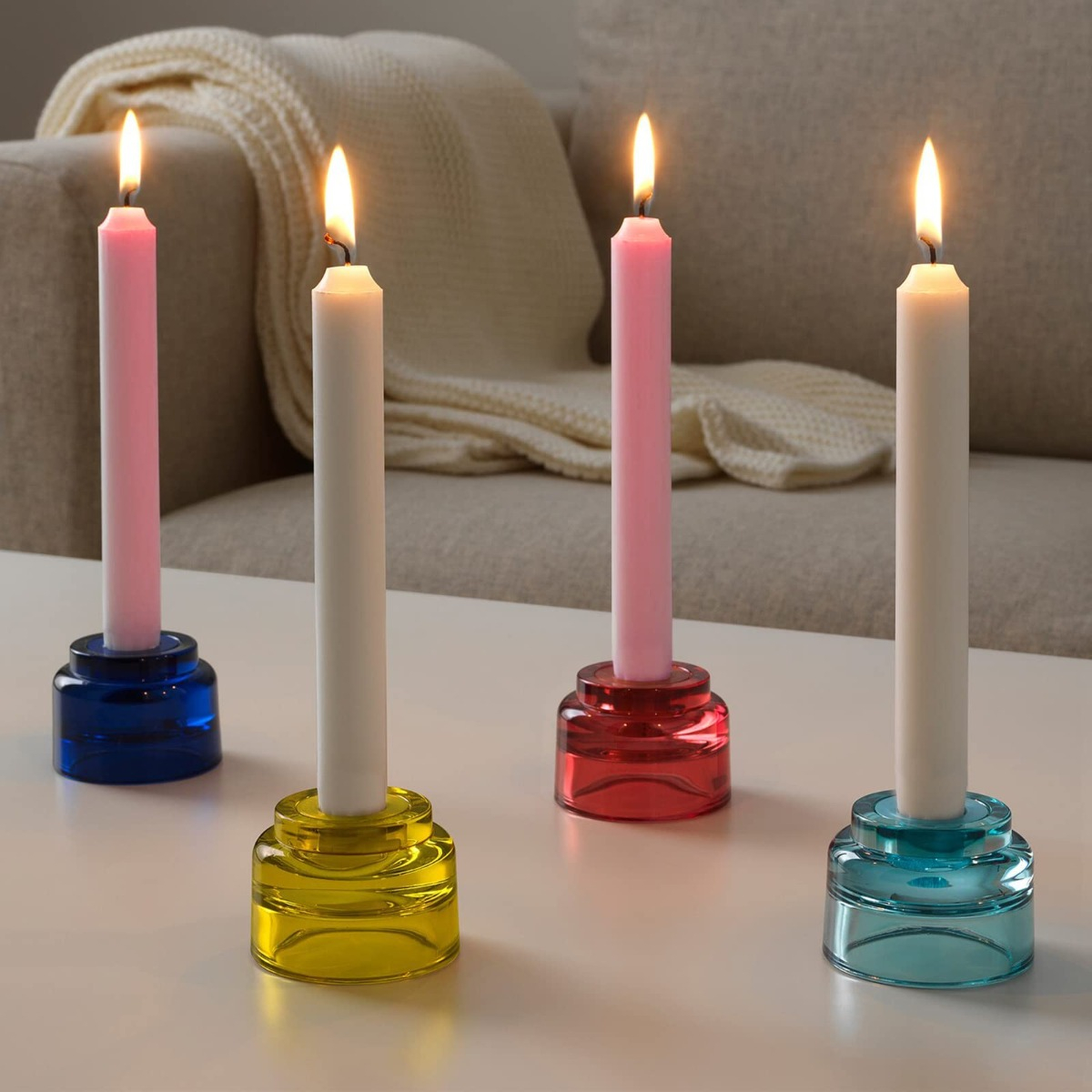 SET 7 PAQ DE 4 VELAS CONICAS NAVIDA ACCION GRACIAS LAU - 7