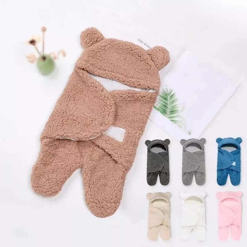 SACO DORMIR FORMA OSITO CAPUCHA POLAR CALIDO BEBE LAU - 3