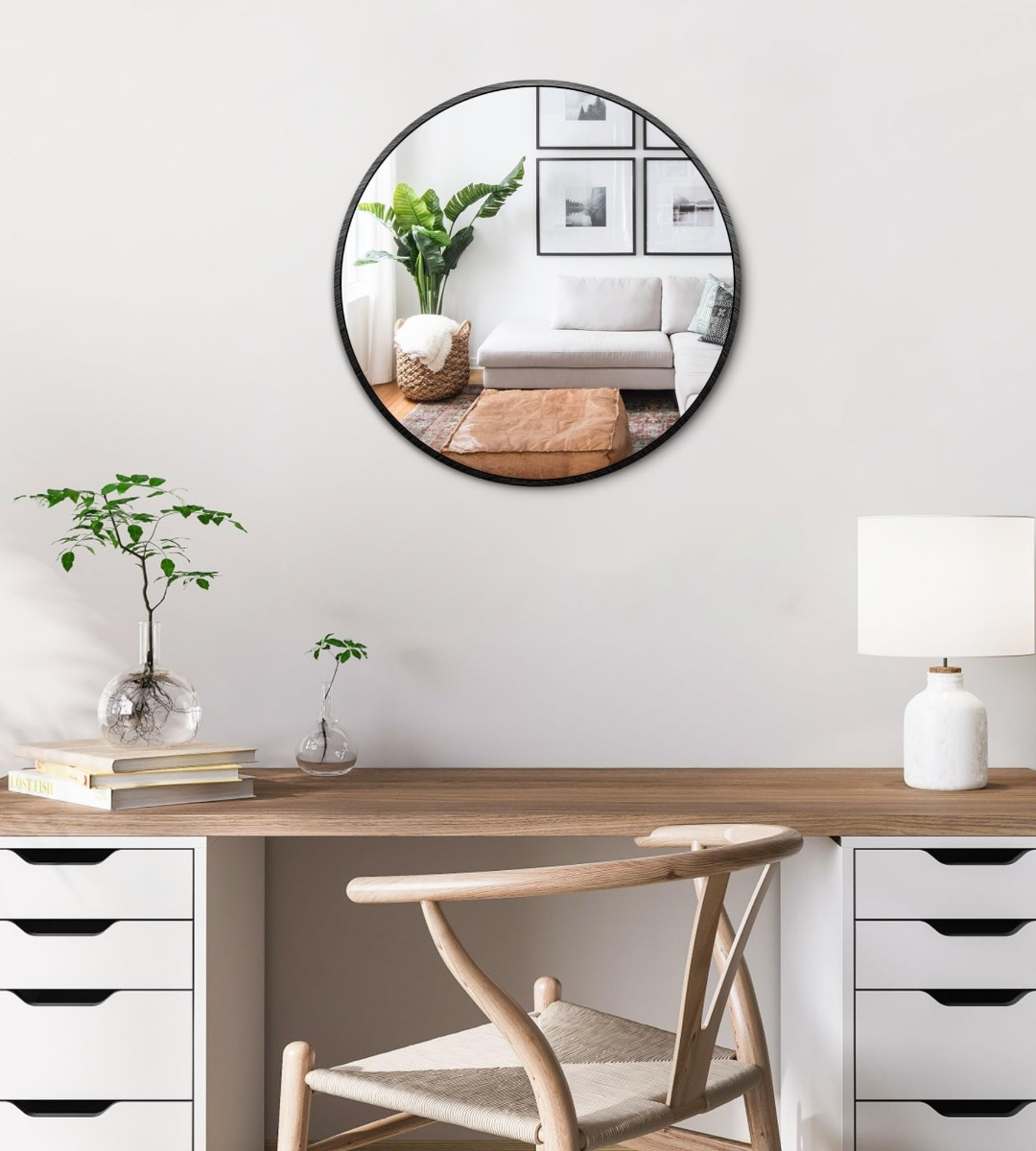 ESPEJO REDONDO PARED DECORATIVO MODERNO ENTRADA BAÑO JHN - 8