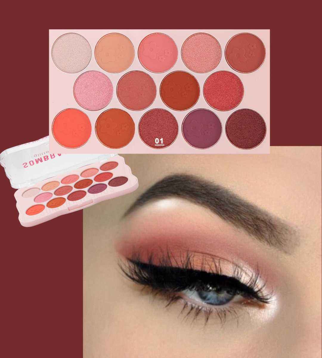 SOMBRA OJOS PALETA 14 TONOS VIBRANTE SUAVE DURADERA JHN - 6