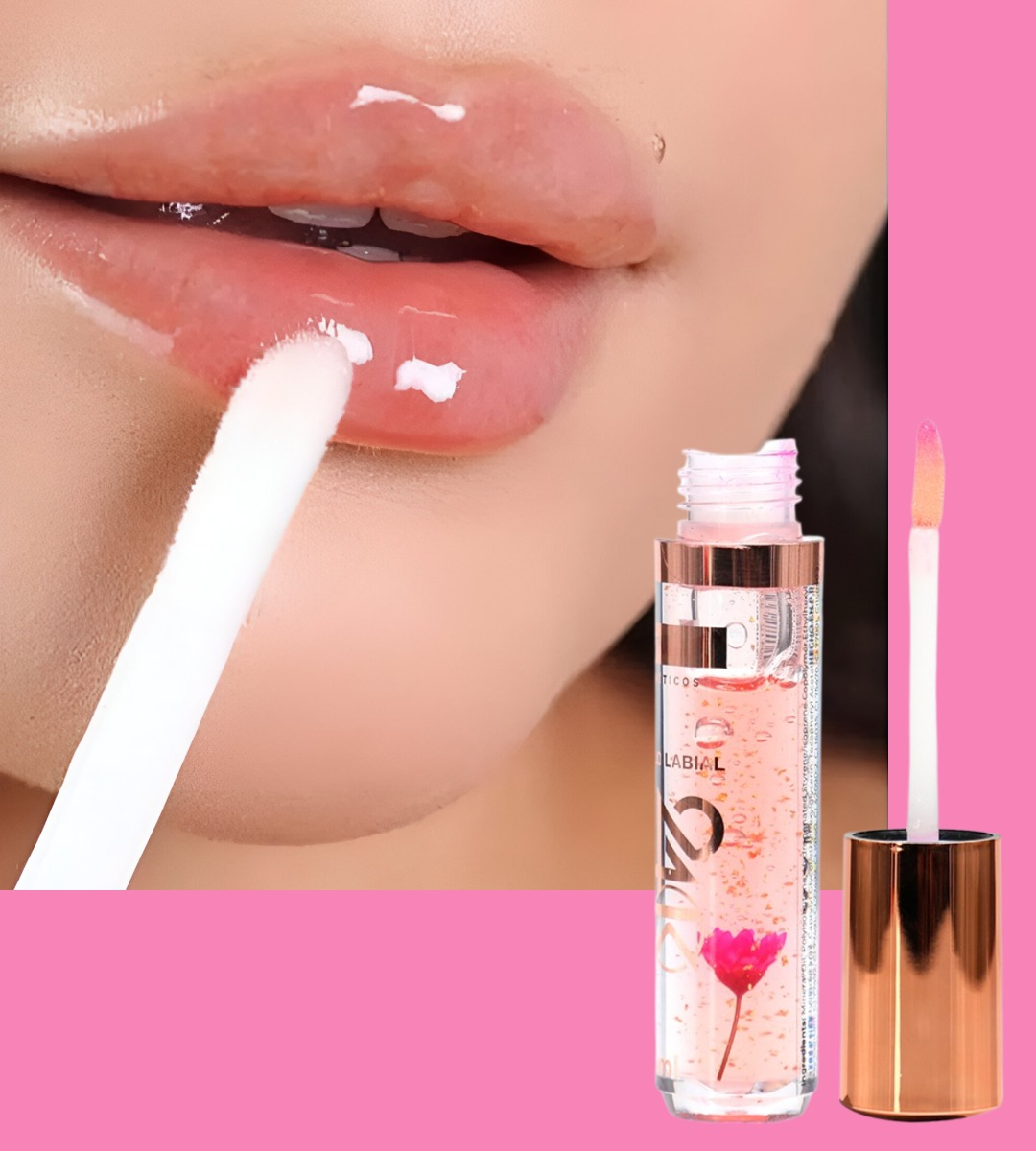SET 3 BRILLO LABIAL 24K FLORES HIDRATA NUTRE JHN - 6