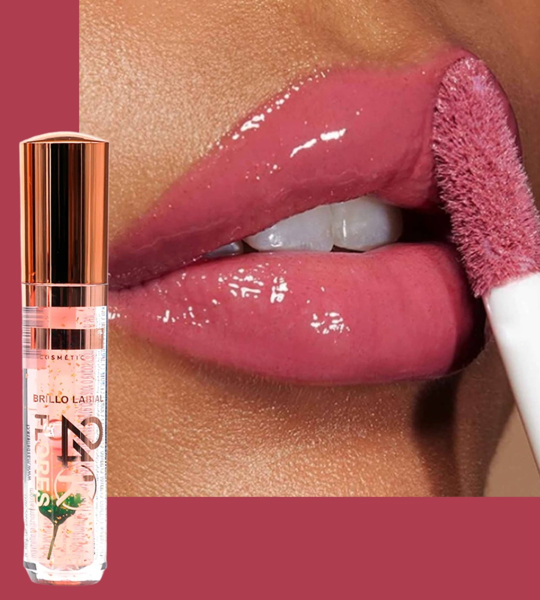 SET 3 BRILLO LABIAL 24K FLORES HIDRATA NUTRE JHN - 7